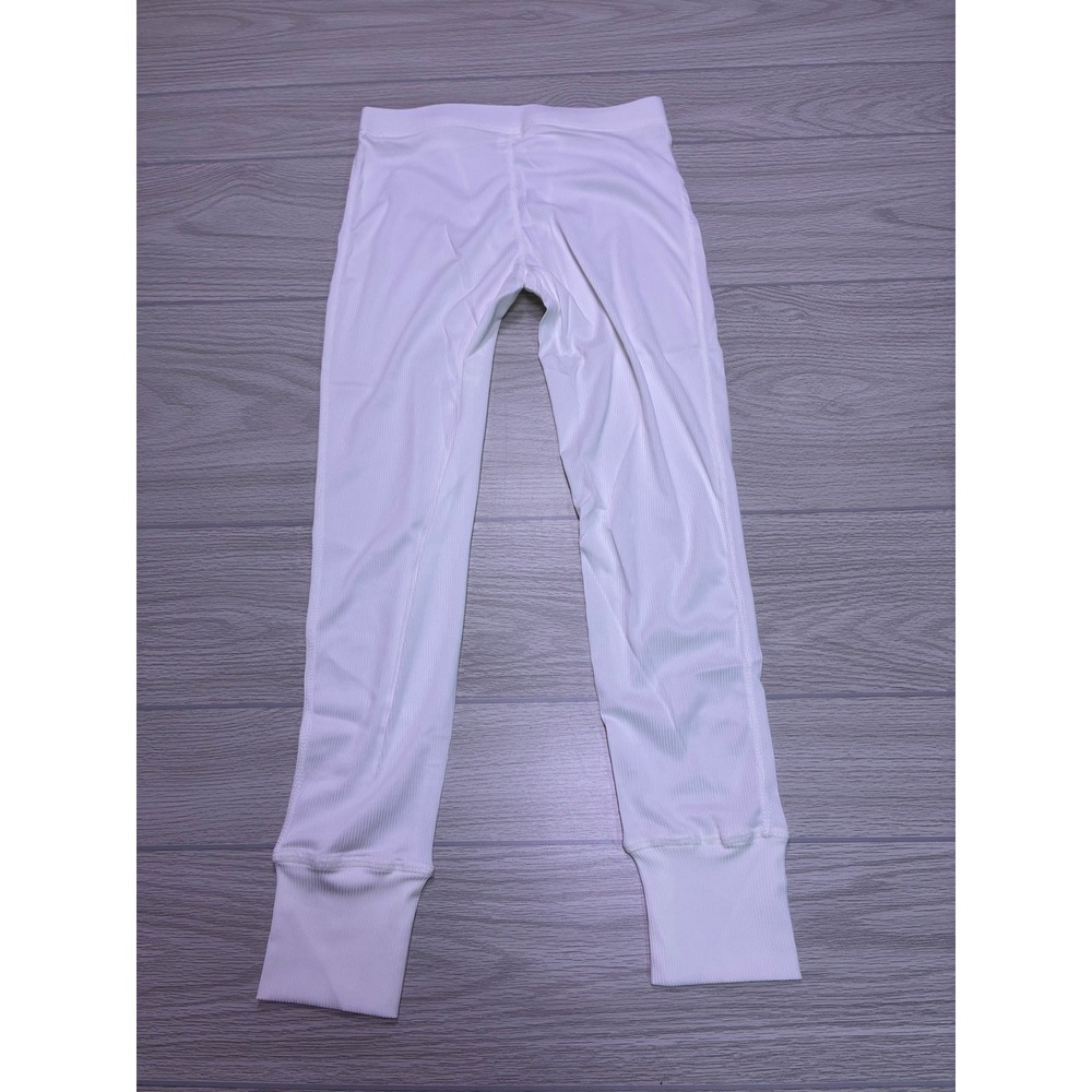 White Ribbed Knit 2-Piece Lounge Set Bralette and Leggings Size M - Picture 6 of 10